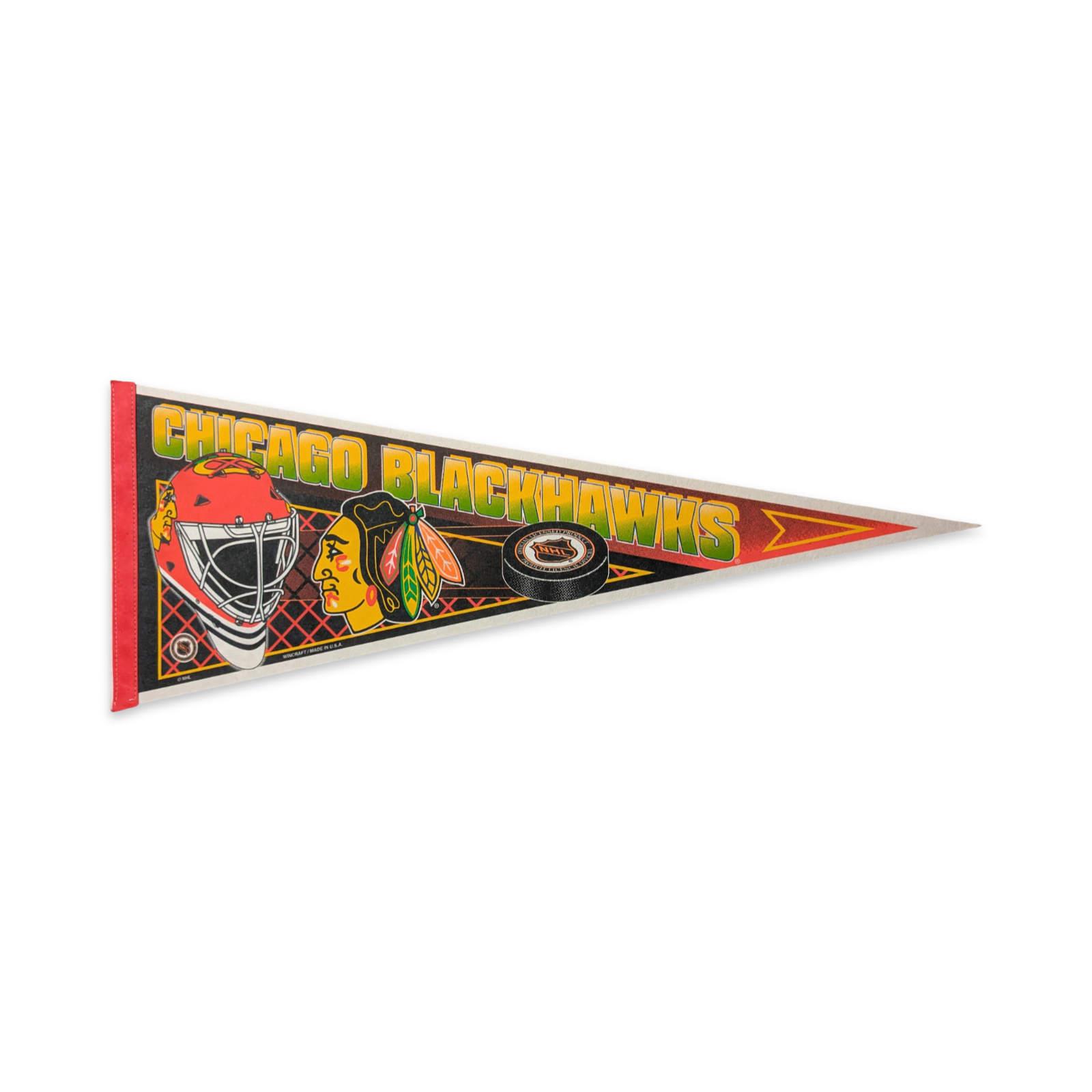 Fanion Wincraft Chicago Blackhawks NHL hockey vintage Pennant Made in USA Helmet